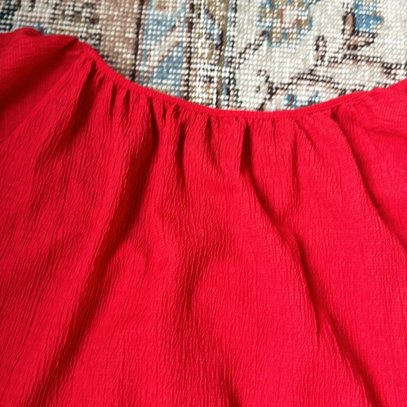 Madewell Texture & Thread Peasant Top | Size S | Red - Picture 11 of 12
